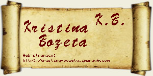 Kristina Bozeta vizit kartica